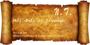Nádházi Tivadar névjegykártya