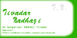 tivadar nadhazi business card
