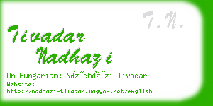 tivadar nadhazi business card